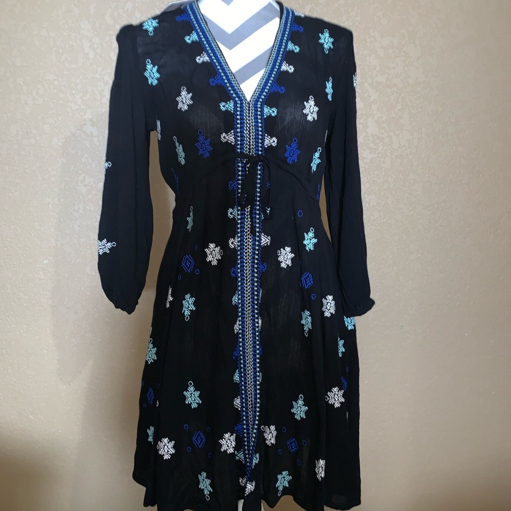 Free People Black and Blue Dress